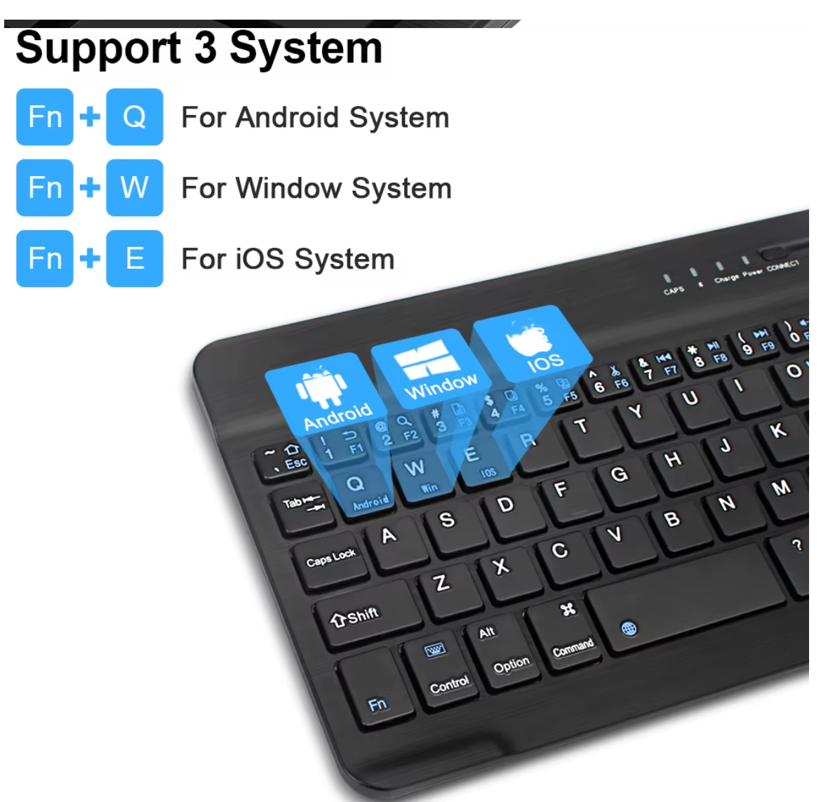 Bluetooth Draadloos Mini Toetsenbord – Voor Laptop, Tablet, iPad & Telefoon | Oplaadbaar Gaming Keyboard – Android, iOS & Windows