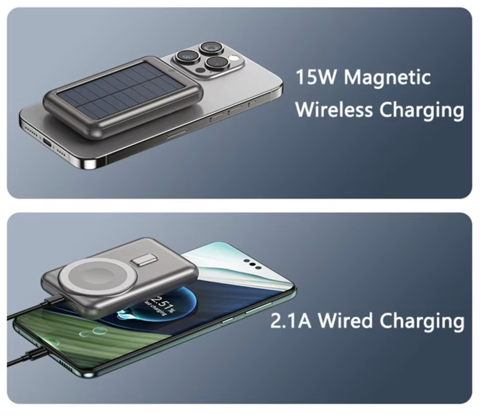 20,000mAh Magnetic Wireless Solar Power Bank – Fast Charging Portable Charger with USB & Type-C
