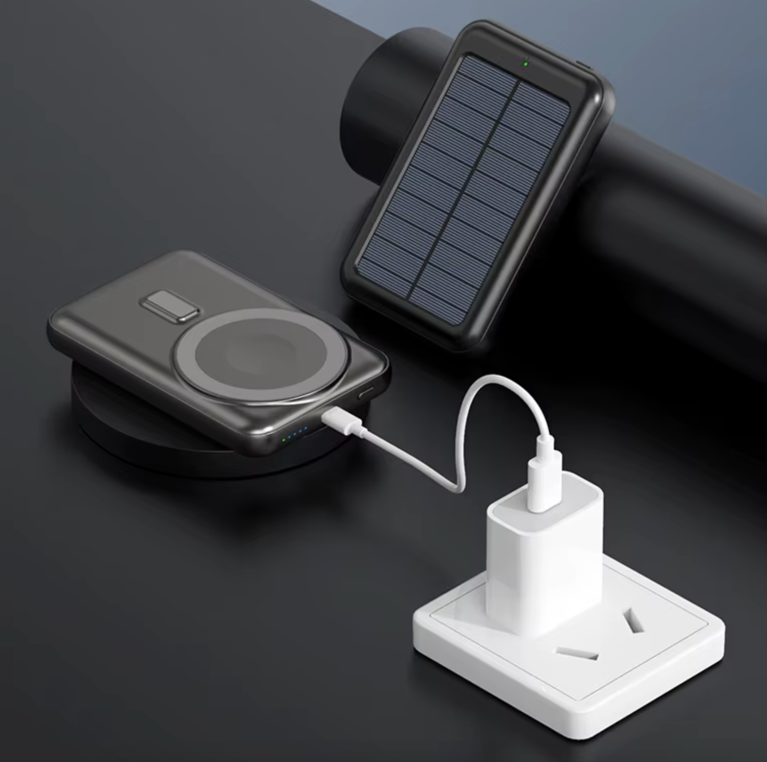 20,000mAh Magnetic Wireless Solar Power Bank – Fast Charging Portable Charger with USB & Type-C
