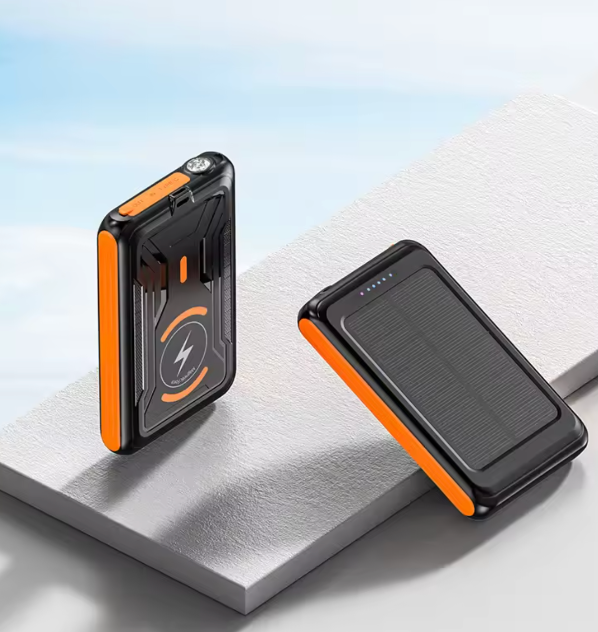 Mini Solar Power Bank 5000mAh Magnetic Wireless Charger, MagSafe Compatible with LED Light & Solar Charging