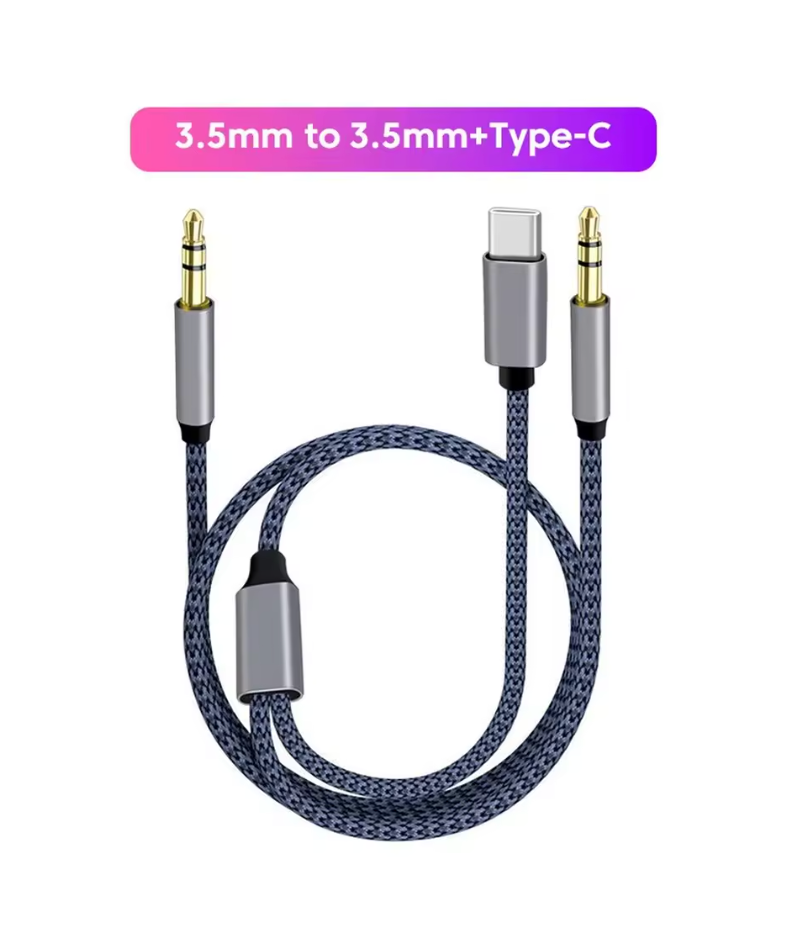 3-in-1 Type-C to 3.5mm Jack & iOS Audio Cable Adapter – USB-C to Male AUX Converter for iPhone, iPad & Car Speaker