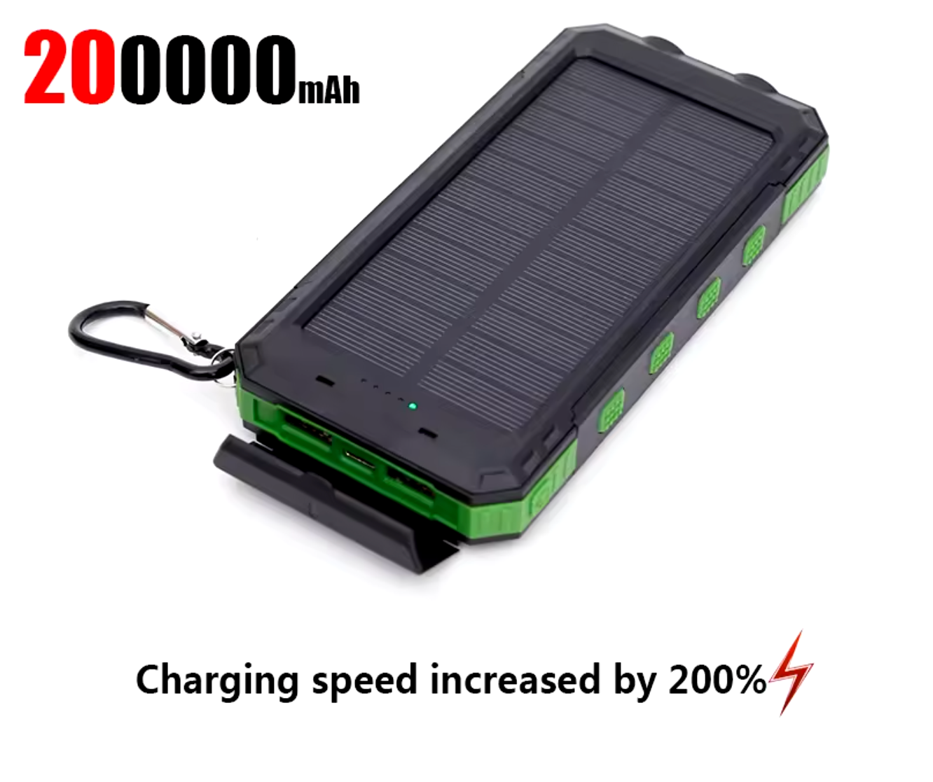 Xiaomi 20000mAh Solar Power Bank – Portable USB Charger with Compass & Light for iPhone, Android, Tablets USB-A & USB-C Fast Charging