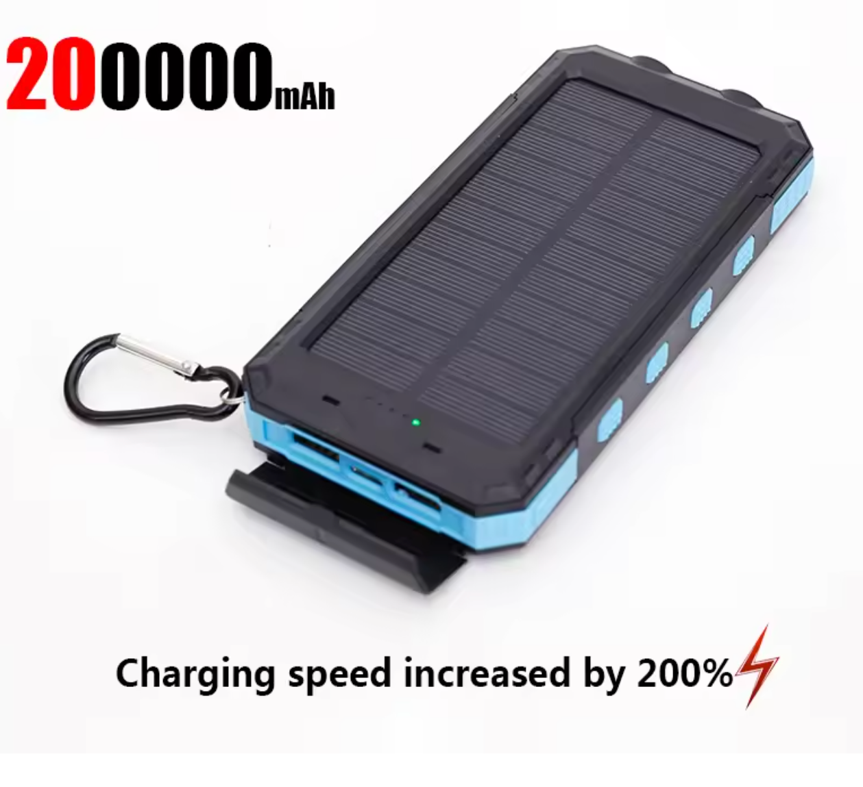Xiaomi 20000mAh Solar Power Bank – Portable USB Charger with Compass & Light for iPhone, Android, Tablets USB-A & USB-C Fast Charging