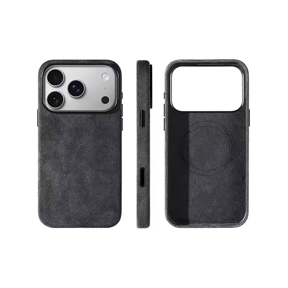 Alcantara Hoesje voor iPhone 17 Pro Max MagSafe Dark Blue