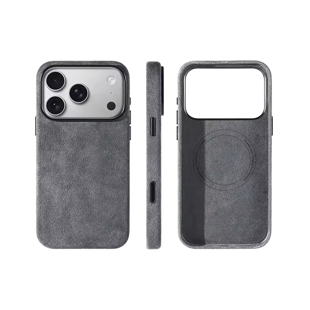 Alcantara Hoesje voor iPhone 17 Pro Max MagSafe Dark Blue