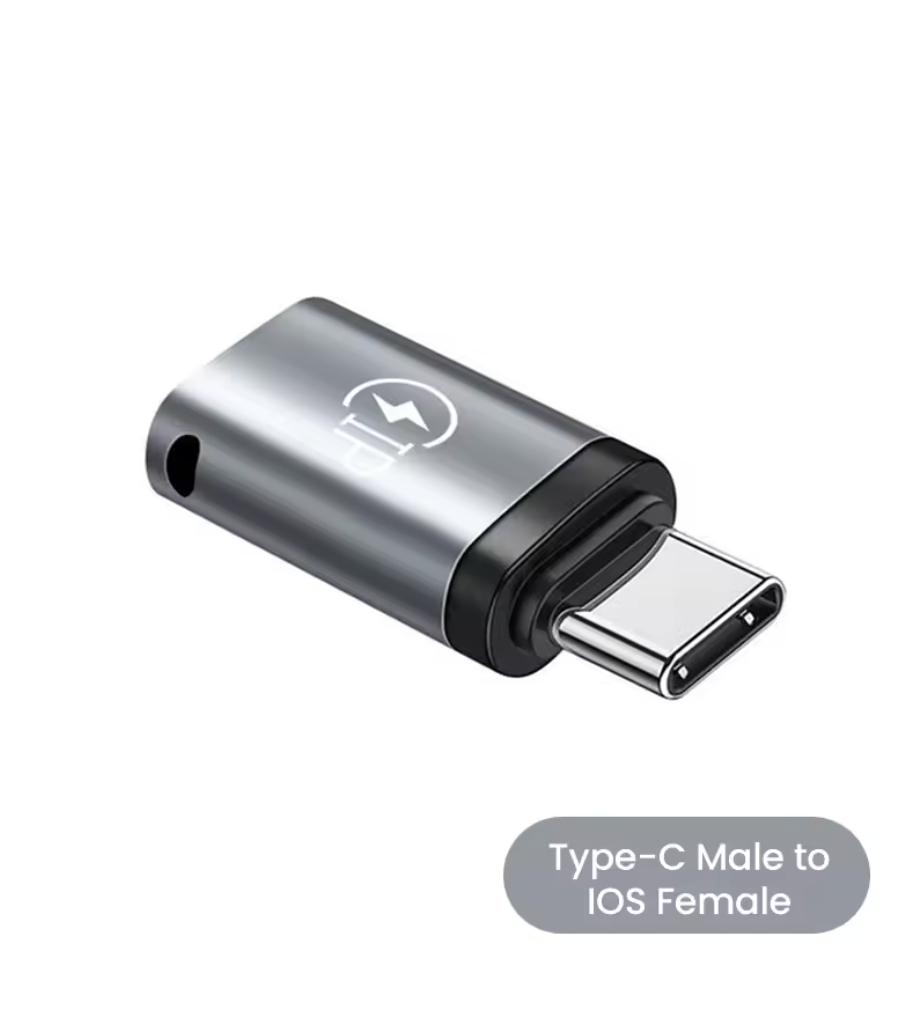 LAF USB-C Adapter – Type-C Male to Lightning Female Converter | Fast Charging & Data Sync