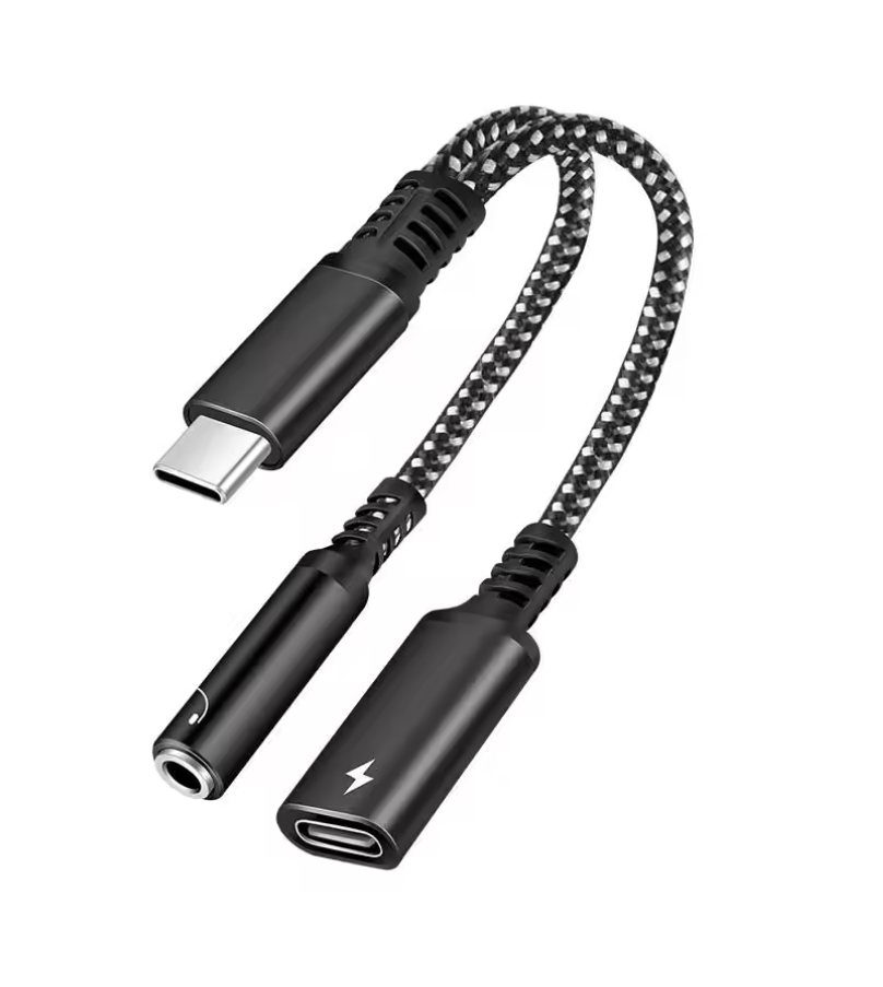 2-in-1 USB-C to 3.5mm Audio Adapter & 60W PD Fast Charging Cable