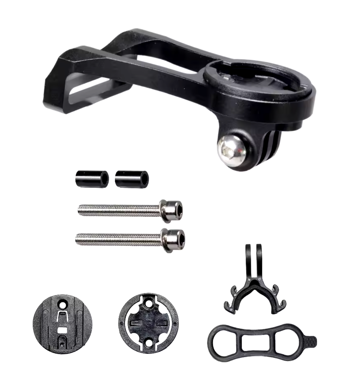 Garmin Edge, GoPro & GPS Aluminum Bike Computer Mount with Headlight Clamp – Handlebar Extension Bracket