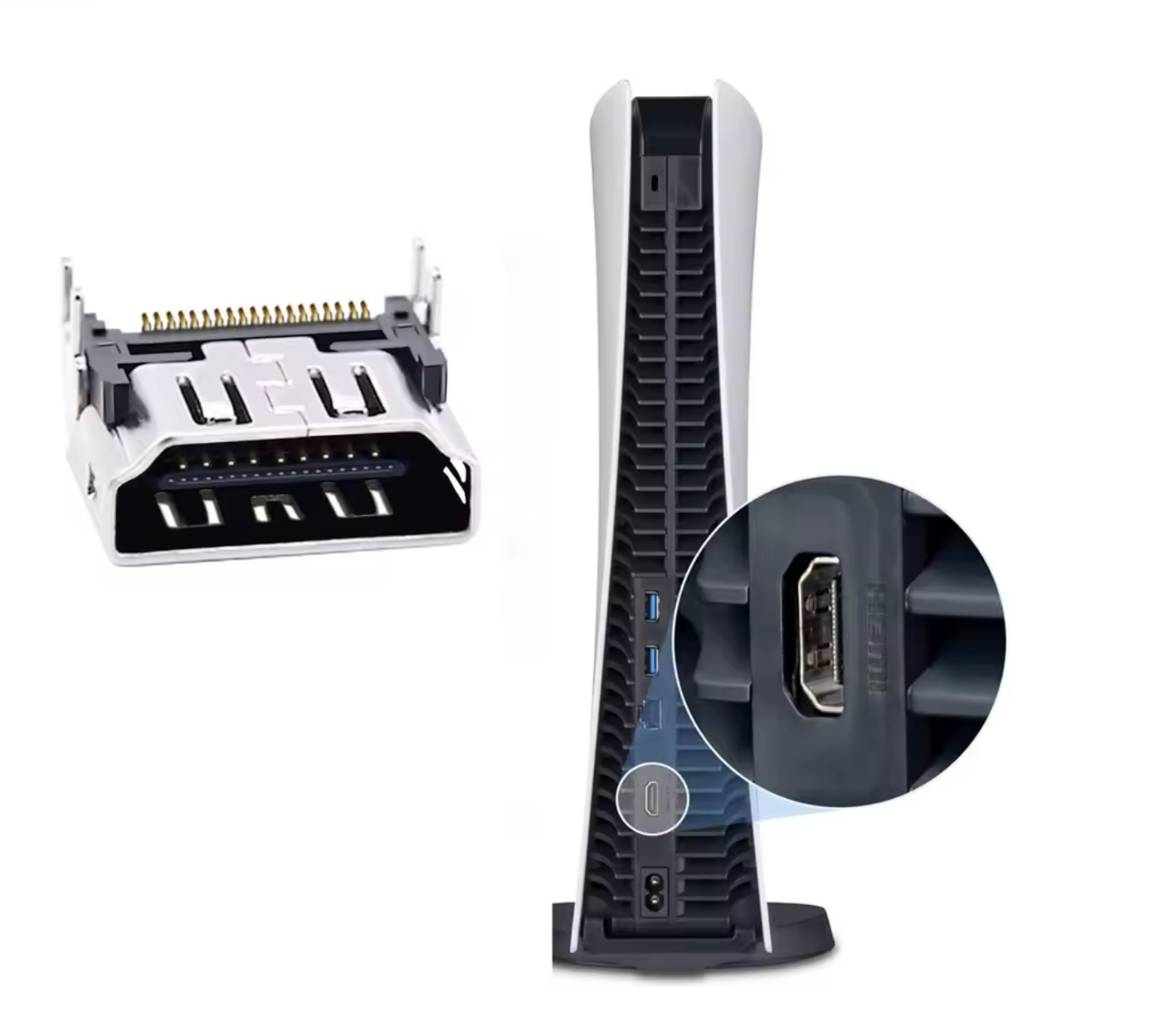 HDMI Port Replacement for PlayStation 5 Console – Original PS5 HDMI Socket Connector Repair Part