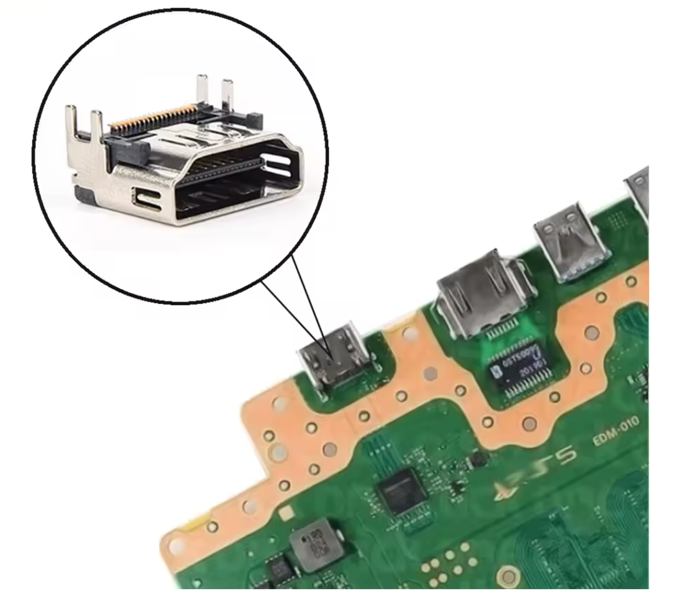 HDMI Port Replacement for PlayStation 5 Console – Original PS5 HDMI Socket Connector Repair Part