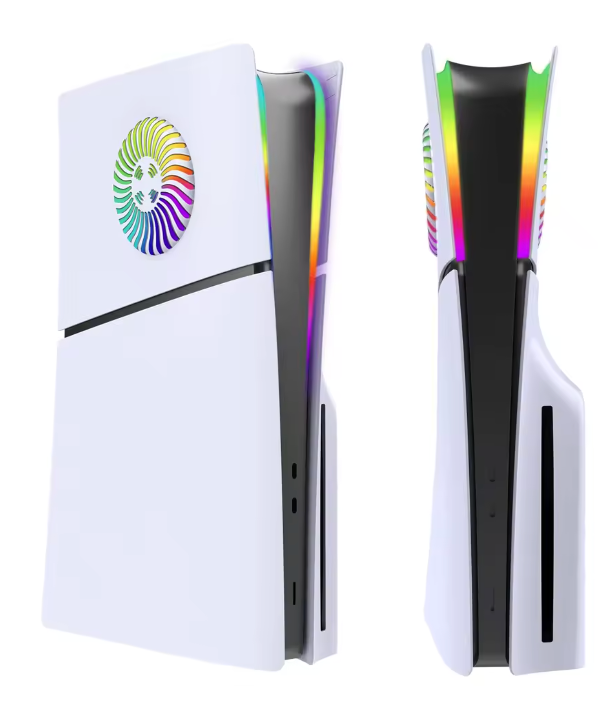 RGB LED Faceplates for PS5 Pro Disc Edition – Custom DIY Shell Cover with 400+ Light Effects & Ventilation Slots