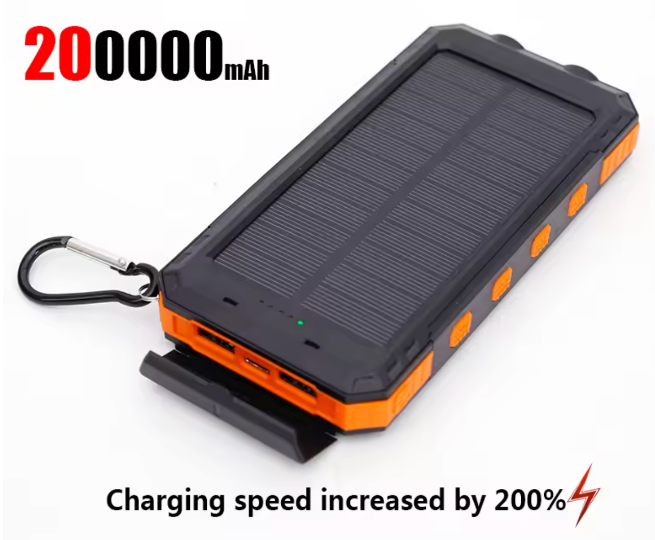Xiaomi 20000mAh Solar Power Bank – Portable USB Charger with Compass & Light for iPhone, Android, Tablets USB-A & USB-C Fast Charging