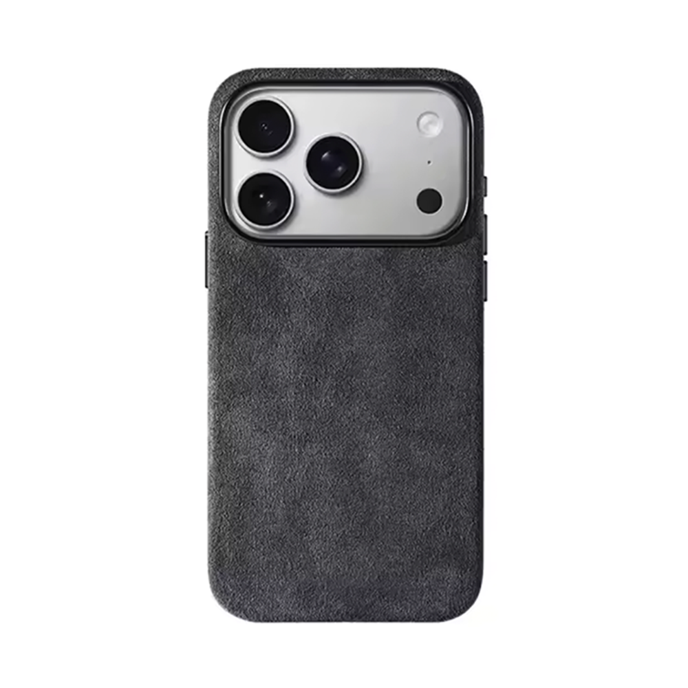 Alcantara Hoesje voor iPhone 17 Pro Max MagSafe Dark Grey