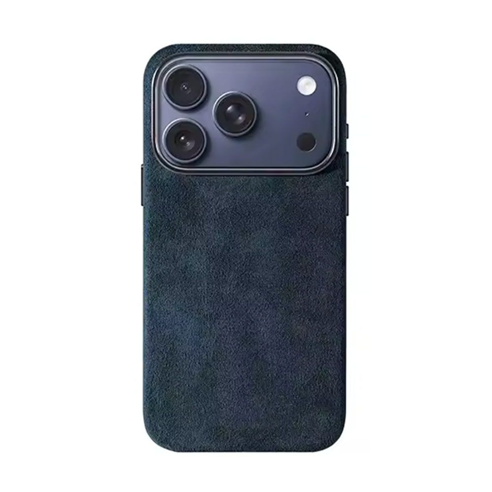 Alcantara Hoesje voor iPhone 17 Pro Max MagSafe Dark Blue