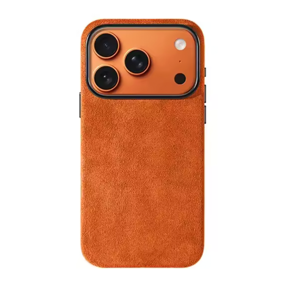 Alcantara Hoesje voor iPhone 17 Pro Max Oranje MagSafe