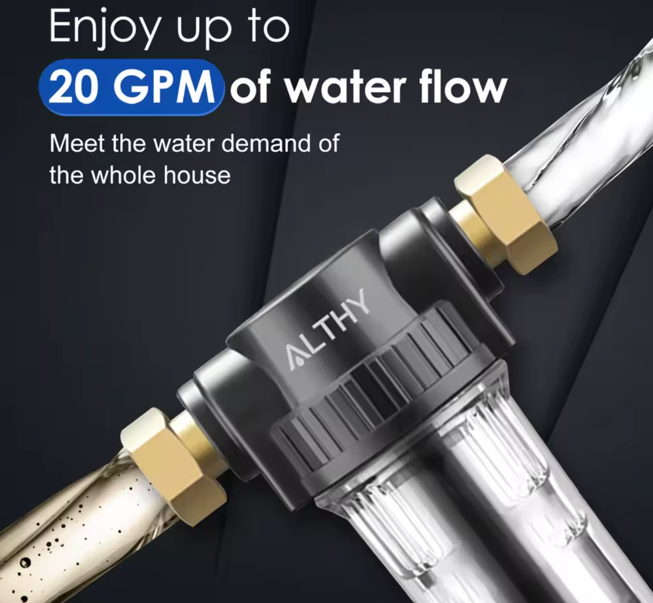 AlthyEU Voorfilter Spin Down Sediment Waterfilter met Terugspoeling en Roestvrijstalen Gaas