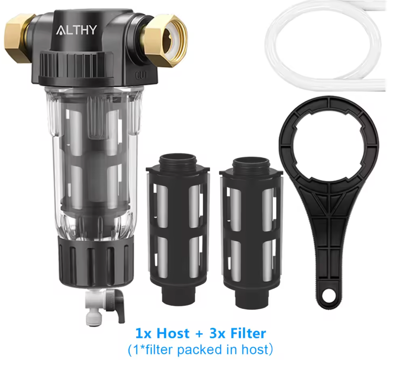 AlthyEU Voorfilter Spin Down Sediment Waterfilter met Terugspoeling en Roestvrijstalen Gaas