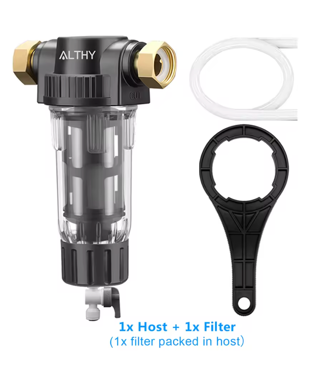AlthyEU Voorfilter Spin Down Sediment Waterfilter met Terugspoeling en Roestvrijstalen Gaas