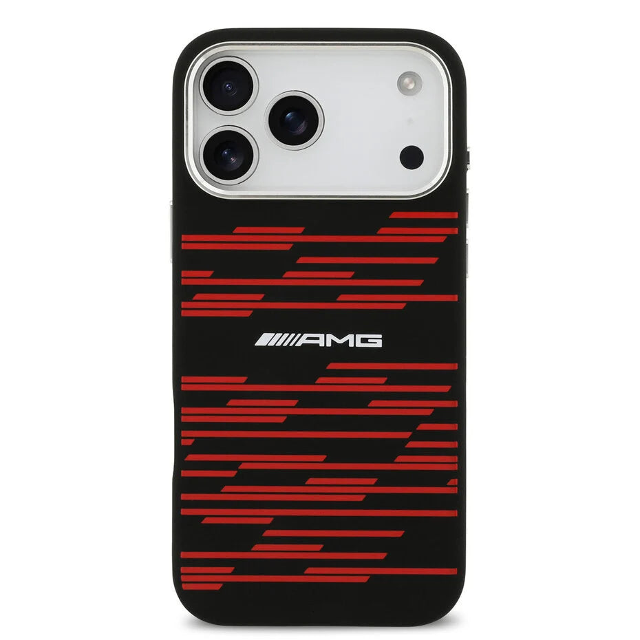 AMG iPhone 17 Pro Max Backcover Hoesje – Premium MagSafe Case met Red Line Graphics, Schokbestendige Bescherming & Luxe Zwart Design