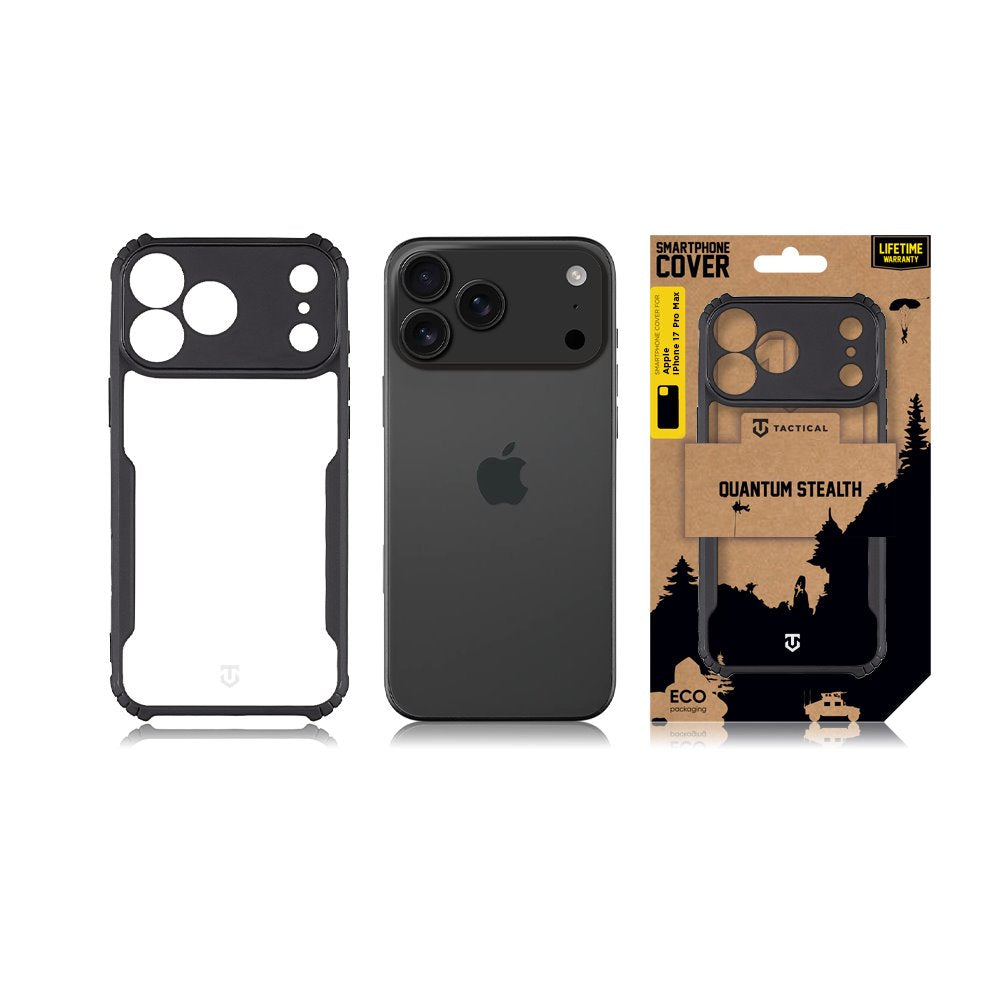 Tactical iPhone 17 Pro Max Quantum Stealth Cover Clear Black