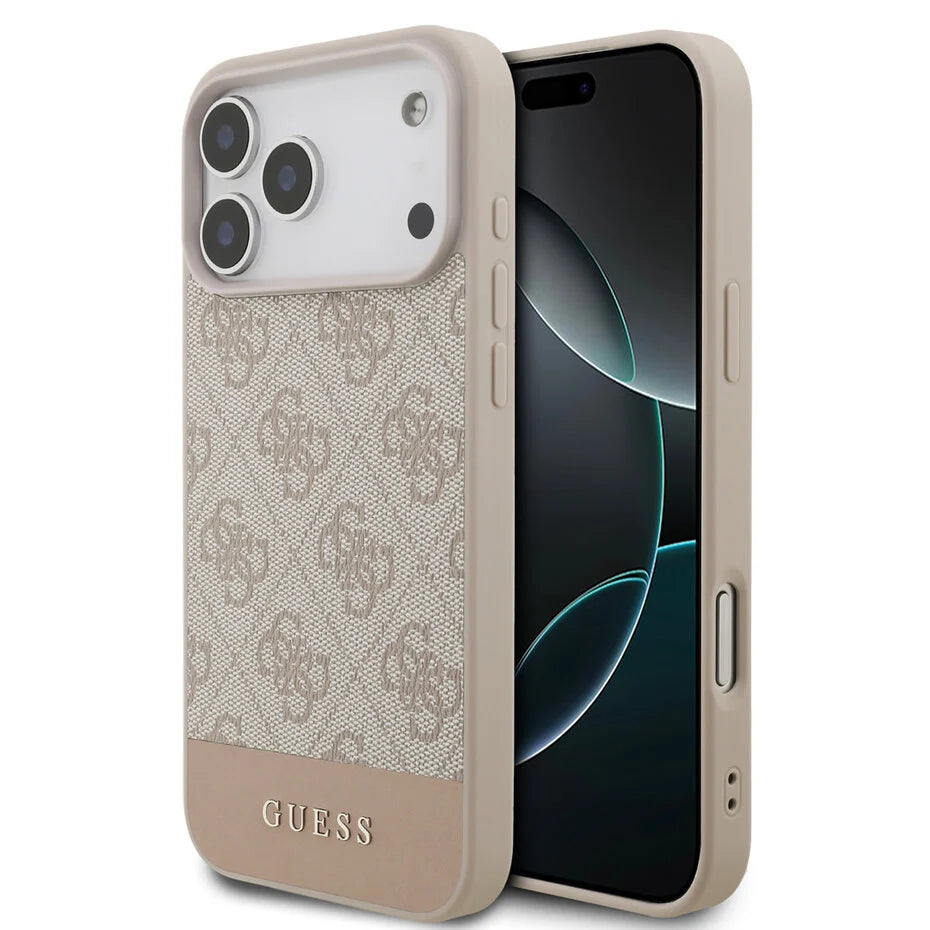Guess iPhone 17 Pro Max Backcover Hoesje – Luxe 4G Bottom Stripe Design – Slank, Schokbestendig & Premium Fashion Case