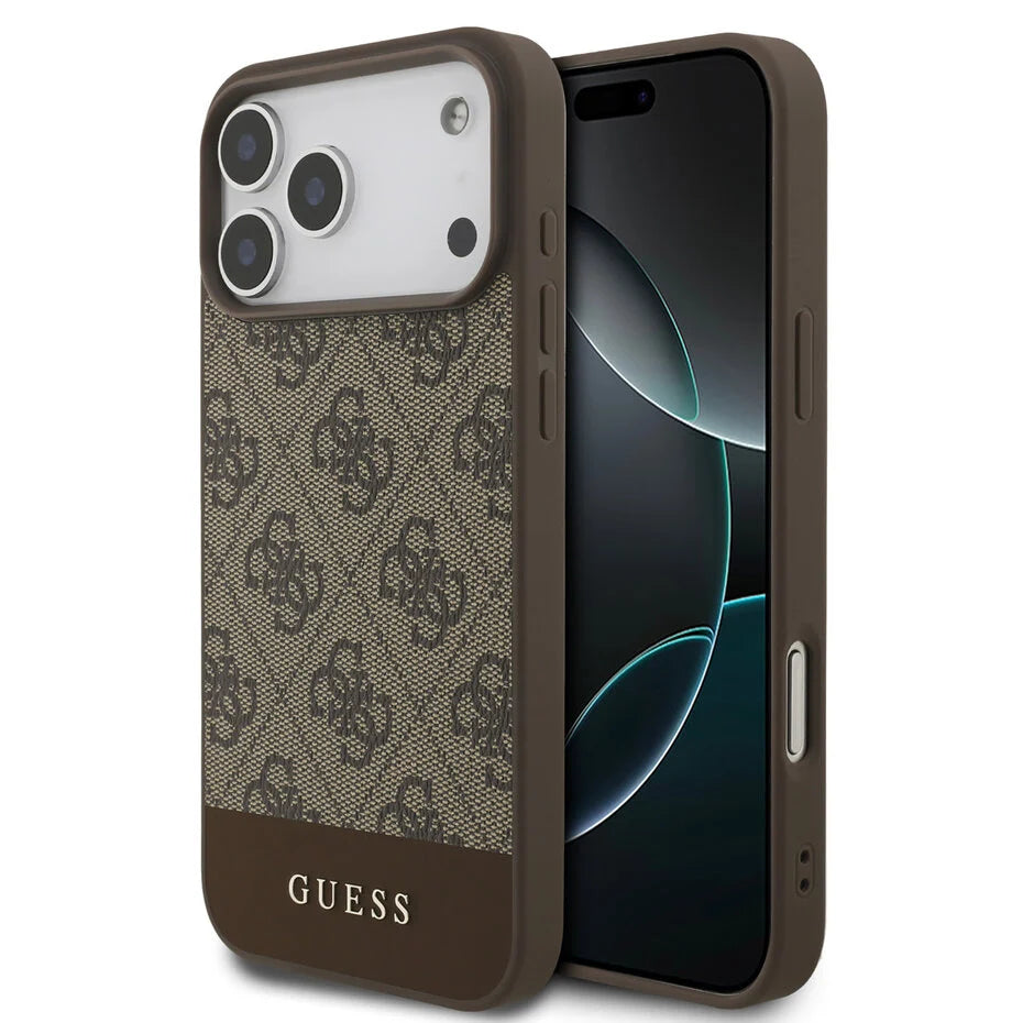 Guess iPhone 17 Pro Max Backcover Hoesje – Luxe 4G Bottom Stripe Design – Slank, Schokbestendig & Premium Fashion Case