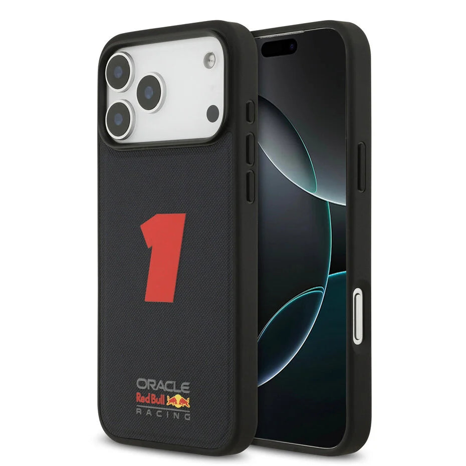 Red Bull Racing iPhone 17 Pro Max Backcover Hoesje – MagSafe – Mesh Design met 3D Rubber Number 1 – Schokbestendig & Premium Motorsport Case Navy