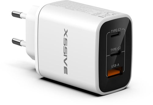 Adapter GaN 67W PD Quick Charger met 2x USB-C en 1x USB-A poorten