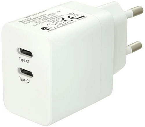 Dubbele 2x USB-C-adapter PD 35W 3A supersnelle oplader